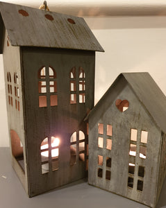Nordic metal house tea light holder