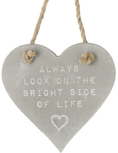 Grey Concrete Hanging Heart Plaque