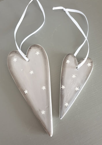 Nordic Grey Ceramic Heart hanger