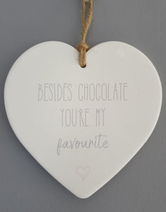 Ceramic heart hanger