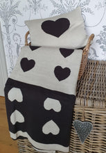 Load image into Gallery viewer, Charcoal and Ivory Heart throw