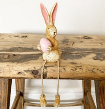 Load image into Gallery viewer, Dangly leg Bunny holding egg
