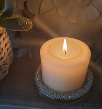 Load image into Gallery viewer, Glass diamanté candle plate