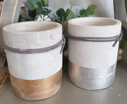 Grey dipped Fragranced Candle