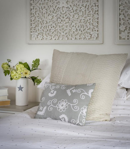 Grey Floral Cushion