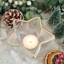 Load image into Gallery viewer, Glass Star tea light holder