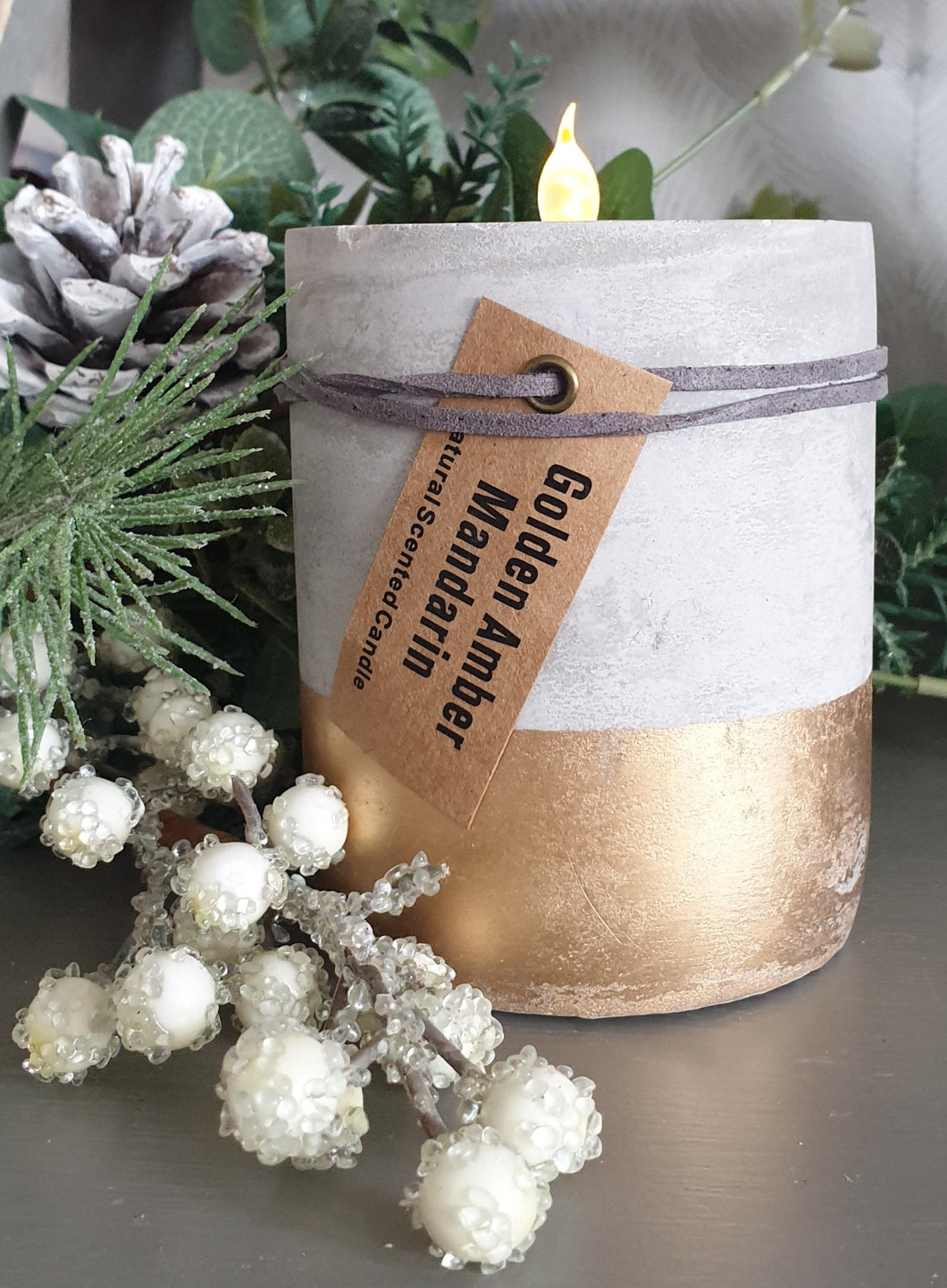 Grey dipped Fragranced Candle