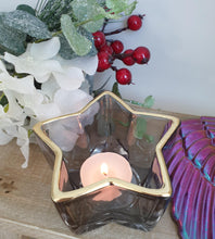 Load image into Gallery viewer, Glass Star tea light holder