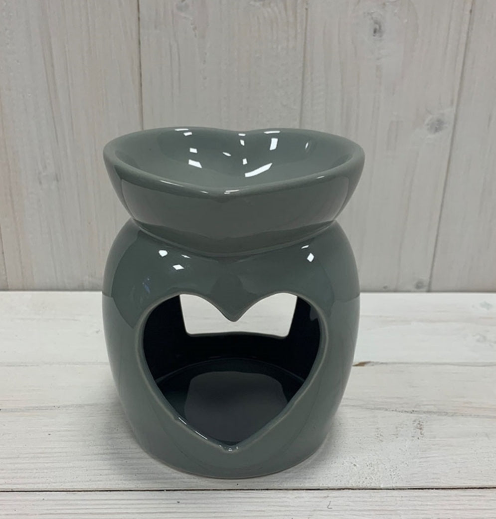 Grey Heart Wax melt burner