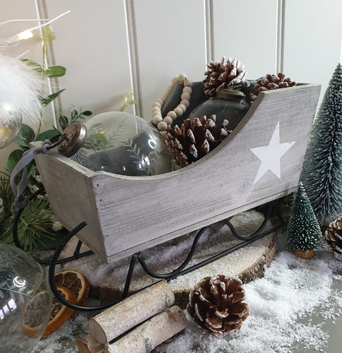 Wooden Sleigh - Grey