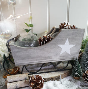 Wooden Sleigh - Grey