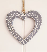 Load image into Gallery viewer, Nordic Painted Heart Hangers - set of 2
