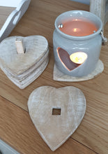 Load image into Gallery viewer, Natural wood heart shaped coasters