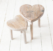Load image into Gallery viewer, Set of 2 Chunky Heart shaped side Tables/Stools