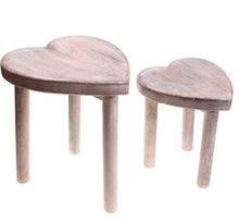 Load image into Gallery viewer, Set of 2 Chunky Heart shaped side Tables/Stools