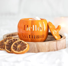 Load image into Gallery viewer, Orange 'Hello Autumn' Oil/Wax melt Burner