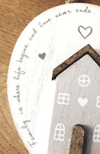 Load image into Gallery viewer, Wooden house and tree heart plaque