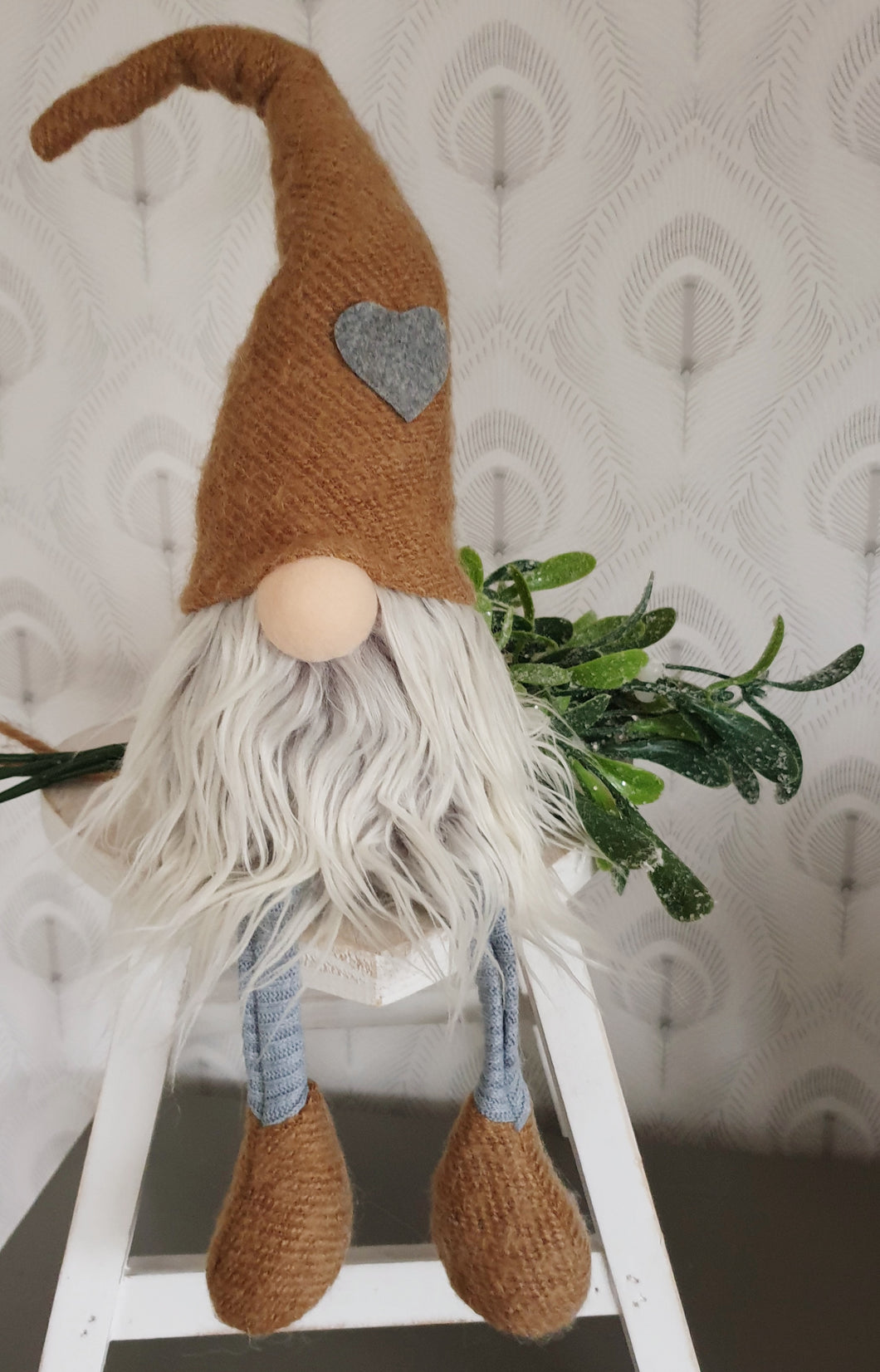 Natural Rustic Gonk (Large) with Heart on Hat