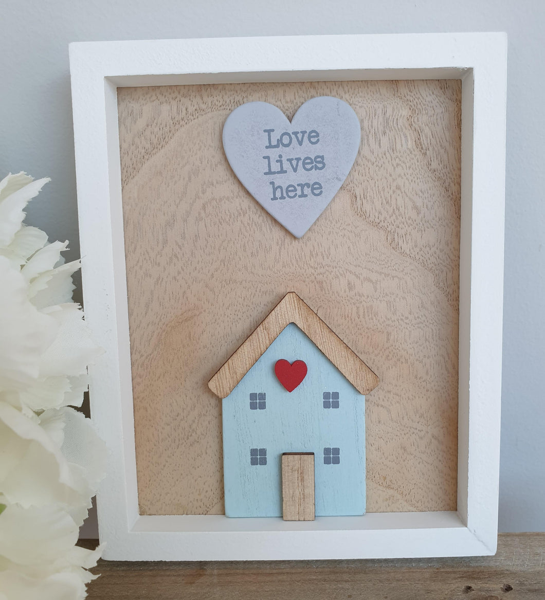 Framed 'Love Lives Here' 3D Picture
