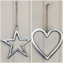 Load image into Gallery viewer, Silver star or heart hanger