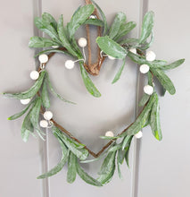 Load image into Gallery viewer, Mistletoe Heart hanger