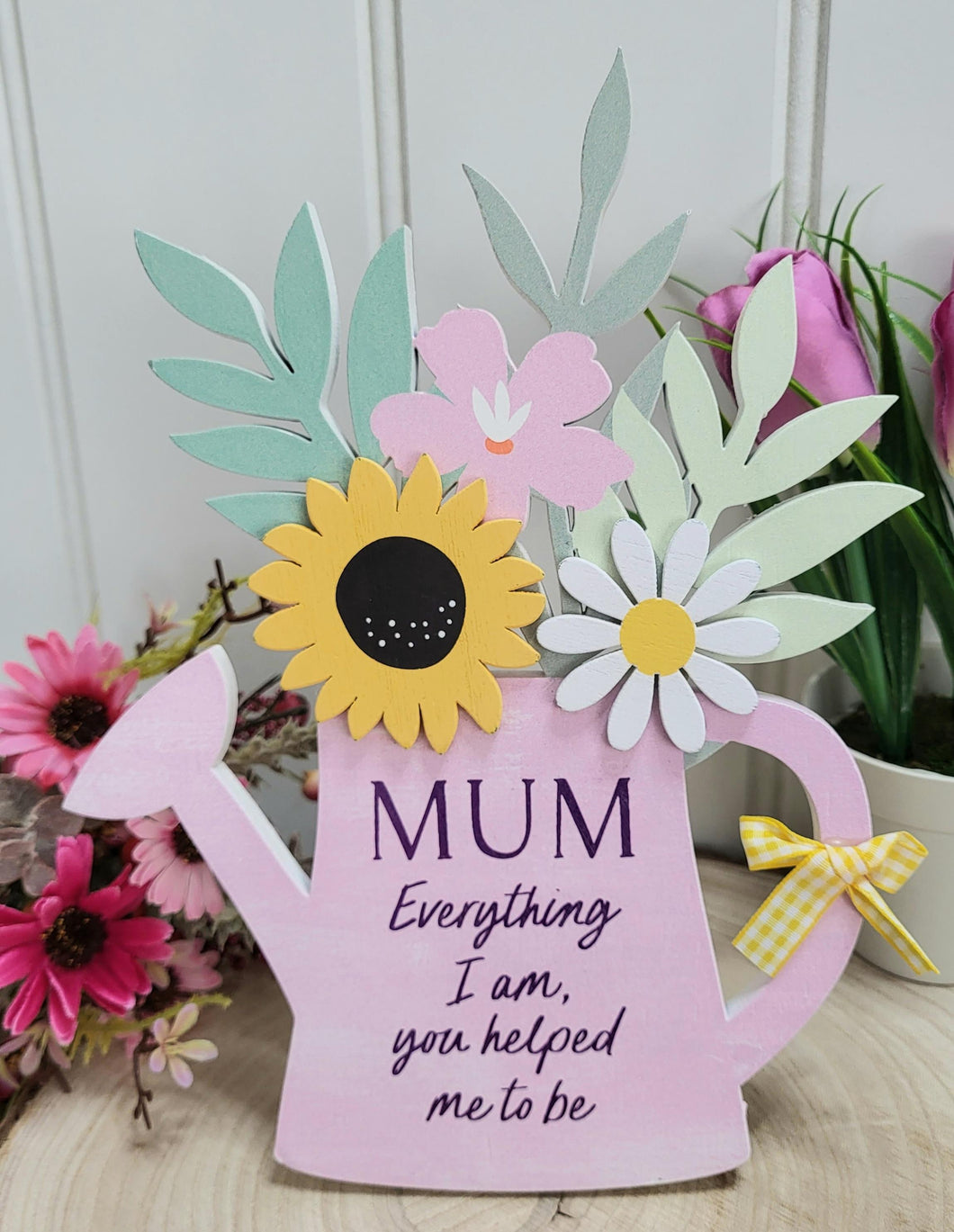 Cottage Garden Wooden Watering Can Plaque