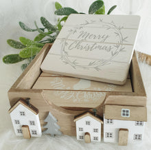 Load image into Gallery viewer, Wooden Scandi House Coaster set - White