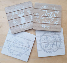 Load image into Gallery viewer, Wooden Scandi House Coaster set - White