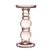 Load image into Gallery viewer, Pink or Grey Glass candle holders