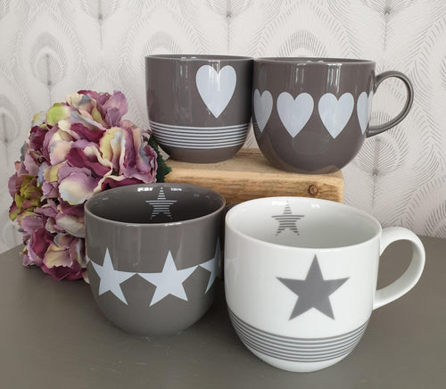 Porcelain Heart or Star Mugs