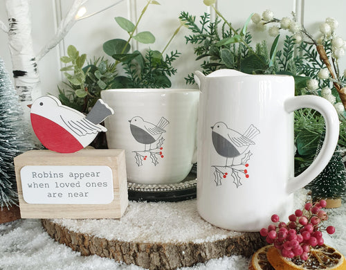 Robin Jug and Mug
