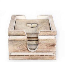Load image into Gallery viewer, Set of 6 -  Wooden coasters in holder