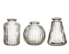Load image into Gallery viewer, Bud Vases - set of 3 - Clear