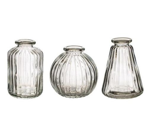 Bud Vases - set of 3 - Clear