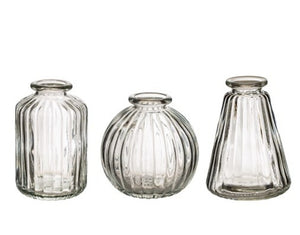 Bud Vases - set of 3 - Clear