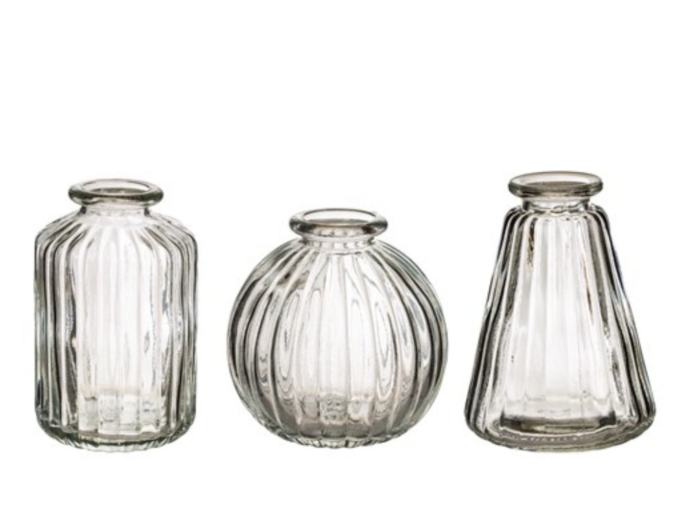 Bud Vases - set of 3 - Clear