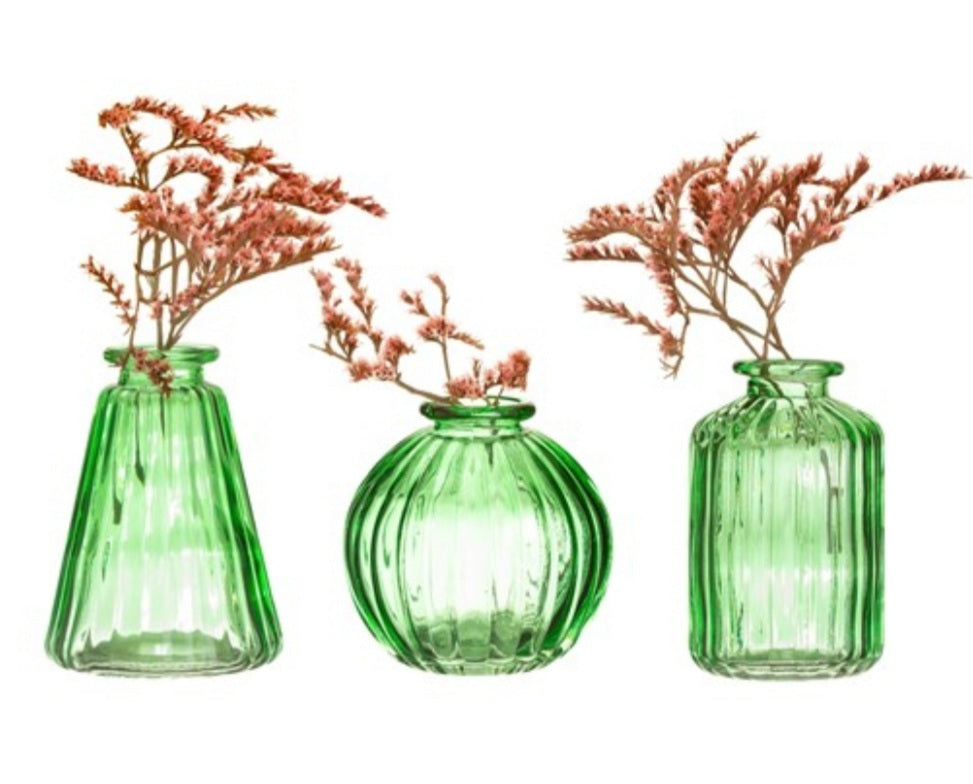 Bud Vases - set of 3 - Green