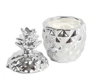 Silver Pineapple Candle