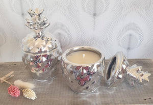 Silver Pineapple Candle