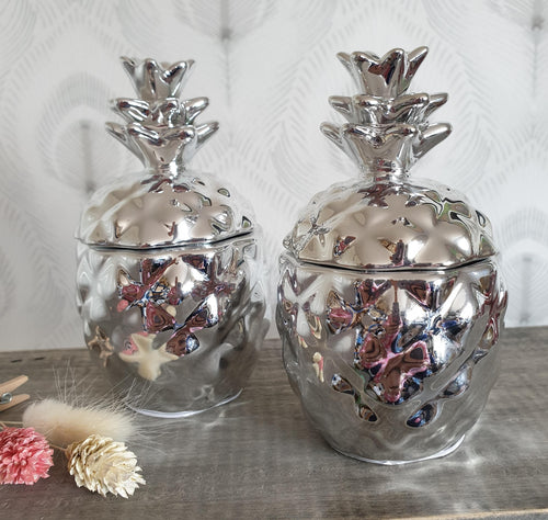 Silver Pineapple Candle