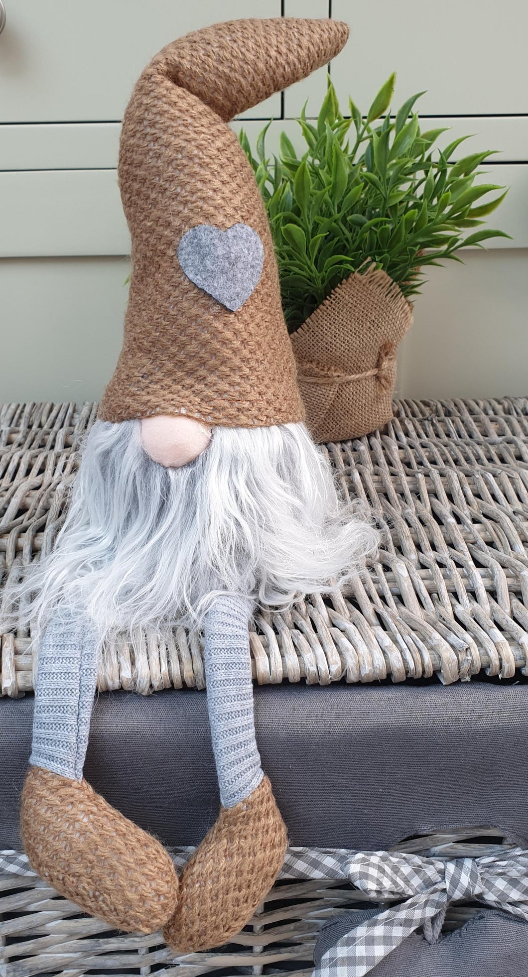 Natural Rustic Gonk with Heart on Hat