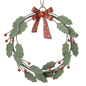 Metal Holly Wreath - 2 sizes