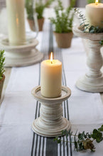 Load image into Gallery viewer, White wooden Pillar candle holder