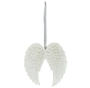 Double Angel wing Glittery Hanging Decoration