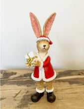 Load image into Gallery viewer, Santa Bunny holding Present