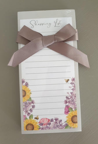 Shopping List Pad 'Sunflowers and Bees'