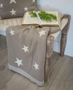 Taupe and Cream Star Throw