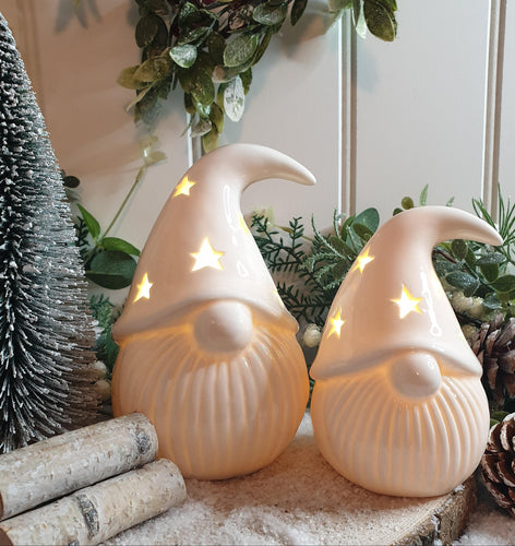 White Light up Santas