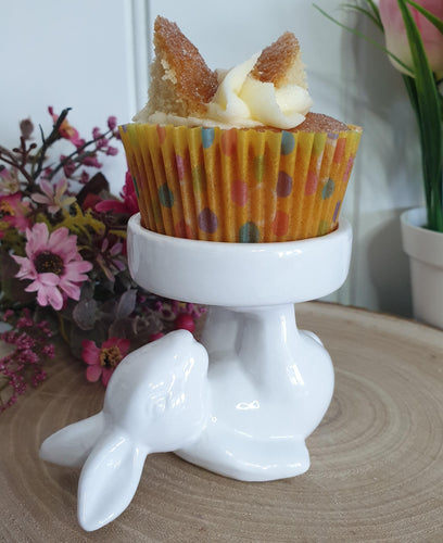 Rabbit tea light/cupcake holder - White