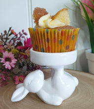 Load image into Gallery viewer, Rabbit tea light/cupcake holder - White